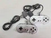 2 (TWO) NEW Silver YOBO FC TWIN FC2 SNES Controllers Control pads #18P