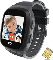 Spodus Smart Watch for Boys Kids Watch with GPS Tracker Cell Phone Watch for Boys Ages 5-12 One-Key SOS Call Voice Chat Step Counter Alarm for Kids (Including SIM Card)