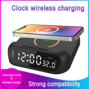 Modern 3 in 1 Digital HD LED Desk Alarm Clock Thermometer Wireless Charger