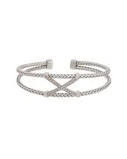 Meshmerise 18K Over Silver 0.20 ct. tw. Diamond Mesh Bangle Bracelet