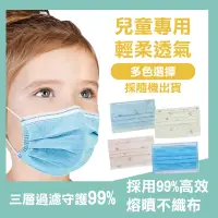 在飛比找PChome24h購物優惠-拋棄式熔噴布兒童口罩(藍色圖案隨機)50入/包