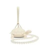 [Simone Rocha] Simone Rocha Turtle Faux-pearl Strap Clutch Bag ONE SIZE NEUTRALS