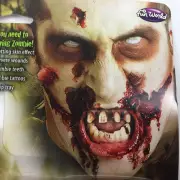 Halloween Deluxe Zombie Makeup Kit Teeth Latex Blood Scab Tattoo Costume Theater