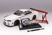MOTORHELIX 1/18 White Nissan Skyline GT-R (R34) NISMO CRS Alloy Car Model [New]