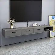 Media Console Multi-Functional Wall Mounted Floating Wood TV Stand with Storage Cabinet and Drawer TV Stand Cabinet for Bedroom Living Room Modern Television Stand Entertainment Center(Gray)