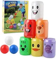 SUPVOX 6pc Can Shape Bowling Toys Set Cartoon Animal Pattern Educational for Boys and Girls