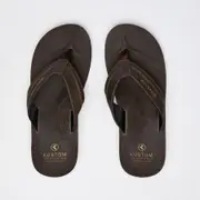 [Kustom] Kustom Men's Vego 2 Flip Flops Slippers in Choc Brown Size 4 4 Choc Brown