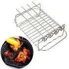 Air Fryer Rack Multipurpose Double Layer with Skewers Cooking Steaming Rack