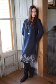 Robbie Shift Dress Snowflakes--TBL-08-R-SF
