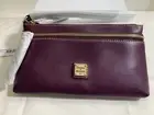 Dooney & Bourke Saffiano Double Zip Wristlet Plum Wine Color