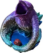 Raven's Riddle Dice Tower – 3D Printed Raven Tower/Tray, Gradient Dark Green, Blue & Purple Silk PLA, for Standard RPG Dice