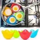 Egg Poachers Silicone molds Cooker Tools Pancake Bakeware Steam Eggs Plate Tray