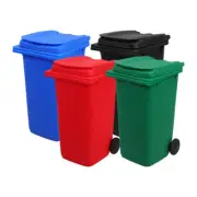 4 Pcs Mini Trash Can Pen Holder Office Recycle Bin Desk with Lid