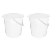 2x Home Leisure Bucket W/Lid 11L White Laundry Cleaning Home Organisation