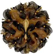 Fleur De Lis Black And Gold Mardi Gras Deco Mesh Wreath