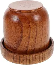 HAWILLOSCH Wooden Dices Rolling Cup Set Bar Supplies Dice Cup KTV Game Accessory 5 Dice Included Wooden Sieve Cup for Entertainment