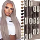 Clip in Hair Extensions 100% Remy Human Hair Double/Single Weft Full Head Brown