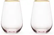 Rose Crystal Stemless Wine Glass Set by Twine