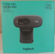 Logitech C270 HD Webcam with Noise-Reducing Mics for Video Calls NEW 960-000694