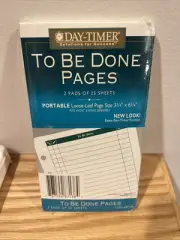 Vintage Day-Timer To Be Done Pages New Old Stock 2 Pads Of 25 Sheets