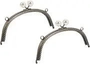 MUSISALY Replacement Purse Clasps 2pcs Floral Design Iron Frame Clasp for Bag Making