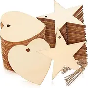 Angoily 100pcs Wooden Label Slices Christmas Decorations Christmas Craft Supplies Log Slice Decoration Decorative Crafts Wedding Decorations Christmas Labels for Rustic Decor