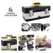 6.5-Inch Tool Box - Portable Lockable Storage, Stainless Steel & Plastic Cons...