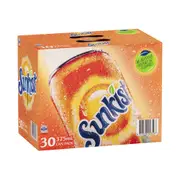 30pc Sunkist Orange Flavoured Soft Drink Sparkling/Carbonated Soda Cans 375ml