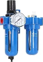 Respicefinem Filter Regulator and Lubricator High Hardness Zinc Alloy 2 Stage Air Compressor Water Separator Air Filter 2in NPT Efficient Filtration Clean And Dry Durable Zinc (3/8 npt)