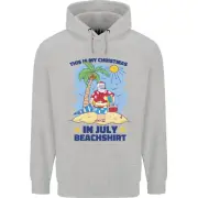 Christmas in July Summer Santa Clause Beach Mens 80% Cotton Hoodie