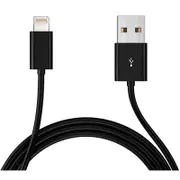 Astrotek AT-USBLIGHTNINGB-2M 2m USB Lightning Data Sync Charger Black Cable for iPhone iPad iPod
