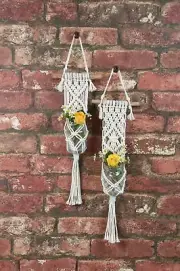 Macrame Plant Hanger Kit Two Minis