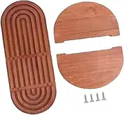 Floating Shelves Wooden Boho Wall Shelf 2 Tiers for Nursery Office Home Bathroom, Brown