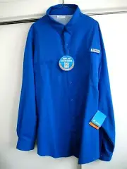 Columbia Men's PFG Tamiami II Long Sleeve Shirt XXL Vivid Blue