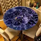 24" Round Purple Amethyst Stone Coffee Table Top Kitchen Slab Table Home Decors
