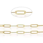 5M Flat Oval Brass Paperclip Drawn Elongated Cable Chains Findings 12x4x0.8mm