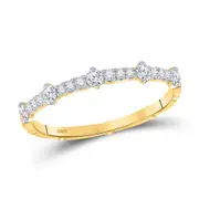 10k Yellow Gold Round Diamond 5-Stone Stackable Band Ring 1/4 Ctw
