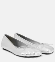 [Balenciaga] Balenciaga Fetish leather ballet flats AU 8 silver