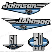 Fits Johnson 50hp OceanPro Decals - Light Blue