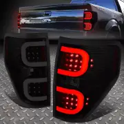 [DUAL LED C-TUBE BAR]FOR 09-14 FORD F150 TINTED HOUSING TAIL LIGHT BRAKE LAMPS (for: Ford)
