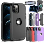 For iPhone 12,12 Pro Max Case Shockproof Armor Defense Cover+Belt Clip Holster