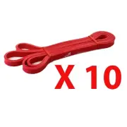 Wholesale Clearance Bulk Lot x 10 Heavy Duty Pull Up Red Resistance Bands Gym