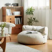 Holly Single Tech Fabric Round Sofa/Lazy Sofa White