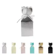 50 pcs Vase Favor Boxes with Satin Ribbons Wedding Party Decorations Supplies