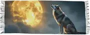 [AIXIWAWA] Women's Pashminas Scarf Moon Night Wolf Print, Shawls Wrap Lightwight with Tassel for Evening Dress Dinner Party, Multicolor
