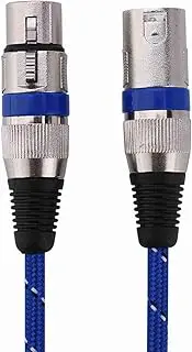 Microphone MIC Cable, Tensile Strength 20meters Nylon Weaving Network XLR Cable Male to Female Male to Female with Optional Length for Mixer for Stage Sound (1.8m/ 6ft)