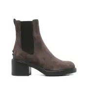 [Tod's] Tod's 60mm Elastic-panel Block-heel Boots 40 IT BROWN