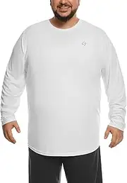 [HOdo] Big and Tall Mens Long Sleeve T-Shirt Tees Moisture Wicking Shirt Black 2XL-6XL