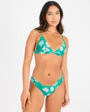 [Rhythm] Rhythm Women's Bonita Floral Bralette Bikini Top in Green Size 10 10 Green