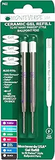 [Monteverde] Capless Ceramic Gel Purple Refill to Fit Parker Ballpoint Pens, Fine Point, 2/PK (P422PL)